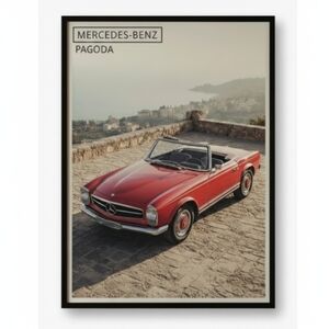 Mercedes Benz Pagoda Poster Classic Car Wall Art